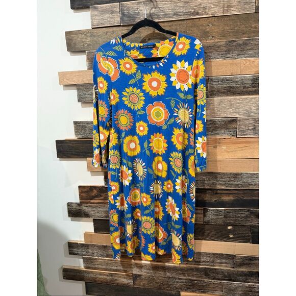 Gudrun Sjoden colorful dress pockets discoloration size M - Picture 2 of 10